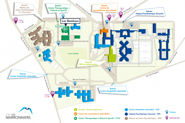 Plan du CRP Les Marronniers - Les Bambous