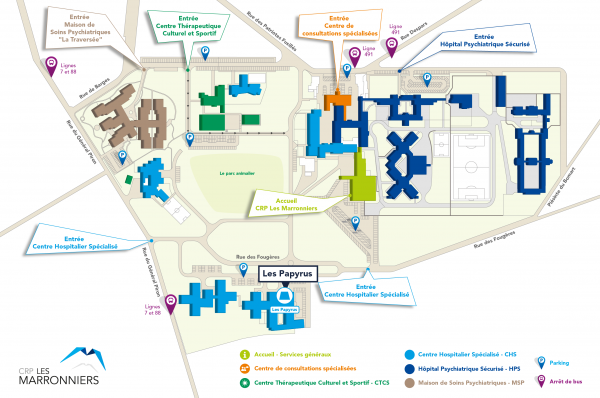 Plan du CRP Les Marronniers - Les Papyrus